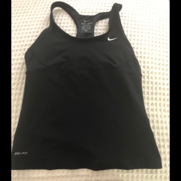 Nike Dri-Fit Black Racerback Athletic Tank Sz. M Yoga Workout Gym Power Walk - Picture 1 of 4